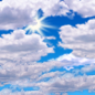 Today: Partly sunny, with a high near 77. East wind around 9 mph. 