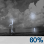 Wednesday Night: Showers and thunderstorms likely, mainly before 8pm.  Partly cloudy, with a low around 76. Chance of precipitation is 60%.