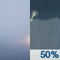 Today: A chance of showers and thunderstorms, mainly after 2pm.  Patchy fog before 9am.  Otherwise, mostly cloudy, with a high near 87. Light and variable wind.  Chance of precipitation is 50%. New rainfall amounts of less than a tenth of an inch, except higher amounts possible in thunderstorms. 