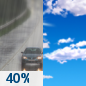 Wednesday: A chance of rain, mainly before 9am.  Mostly cloudy, then gradually becoming sunny, with a high near 76. Southwest wind 7 to 11 mph, with gusts as high as 23 mph.  Chance of precipitation is 40%. New precipitation amounts between a tenth and quarter of an inch possible. 