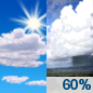 Sunday: A chance of showers and thunderstorms, then showers likely and possibly a thunderstorm after 5pm.  Mostly sunny, with a high near 75. South wind 7 to 16 mph.  Chance of precipitation is 60%. New rainfall amounts between a tenth and quarter of an inch, except higher amounts possible in thunderstorms. 