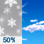 Sunday: A chance of snow, mainly before 8am.  Mostly cloudy, then gradually becoming sunny, with a high near 29. Wind chill values as low as 5. Northwest wind 14 to 18 mph, with gusts as high as 25 mph.  Chance of precipitation is 50%. New snow accumulation of less than one inch possible. 